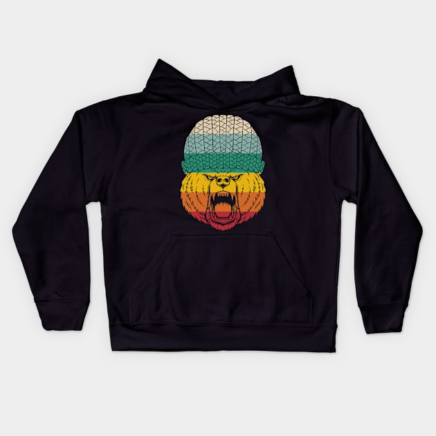 Retro Bear Kids Hoodie by Dojaja